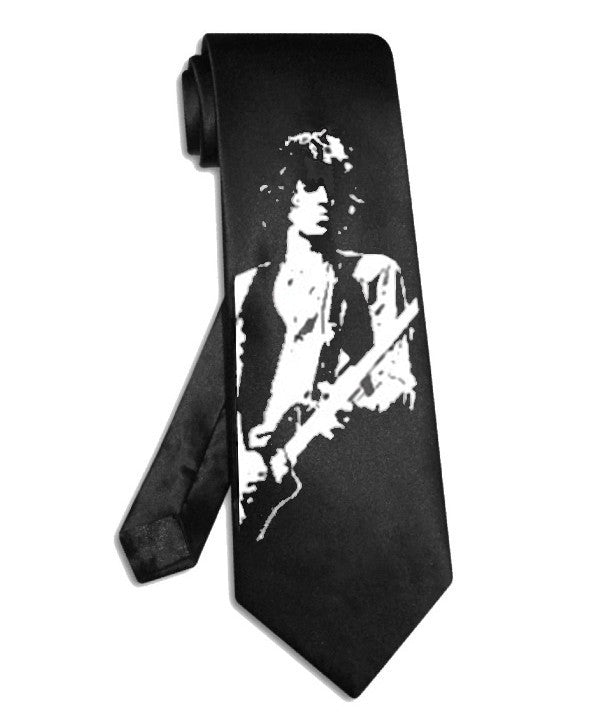 Die Rolling Stones Keith Richards Krawatte aus schwarzer Satinseide