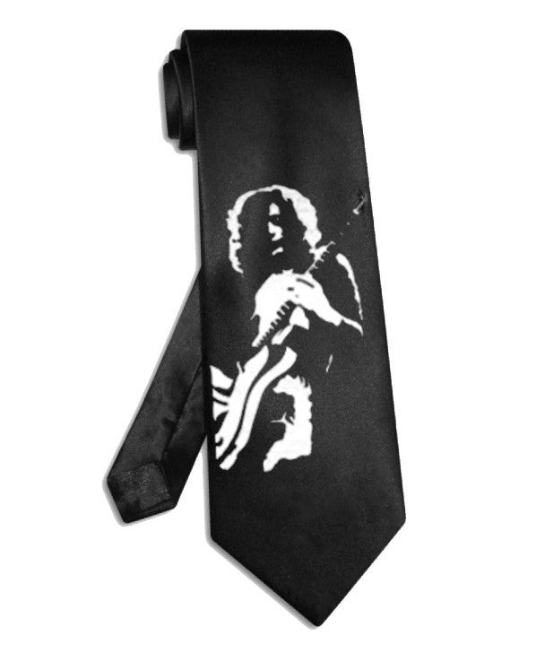 Jimmy Page Led Zeppelin Krawatte schwarze Satinseide