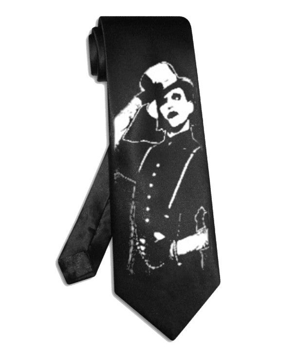 Marilyn Manson tie black satin silk necktie