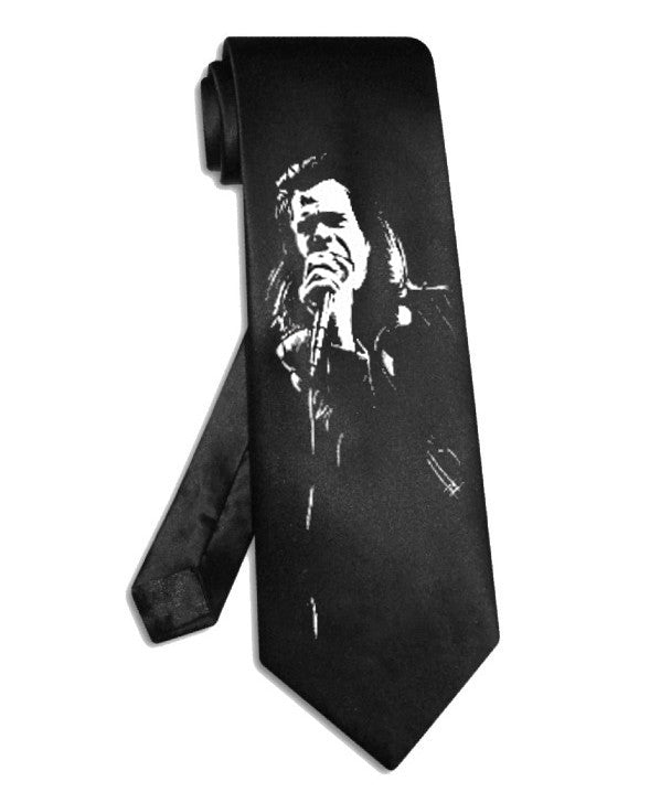 Nick Cave Krawatte aus schwarzem Satinseide