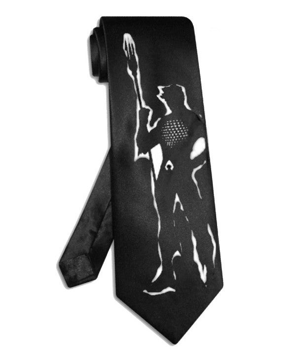 Aquaman tie black satin silk necktie