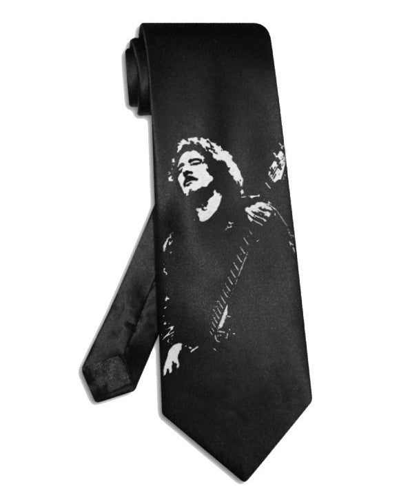 Black Sabbath Geezer Butler tie black satin silk necktie