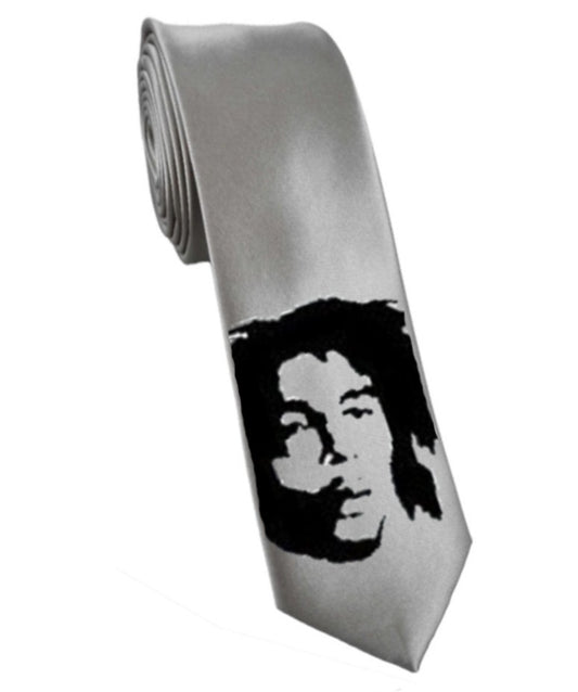 Cravate double guitare Led Zeppelin Jimmy Page, cravate en satin de soie noir peinte à la main