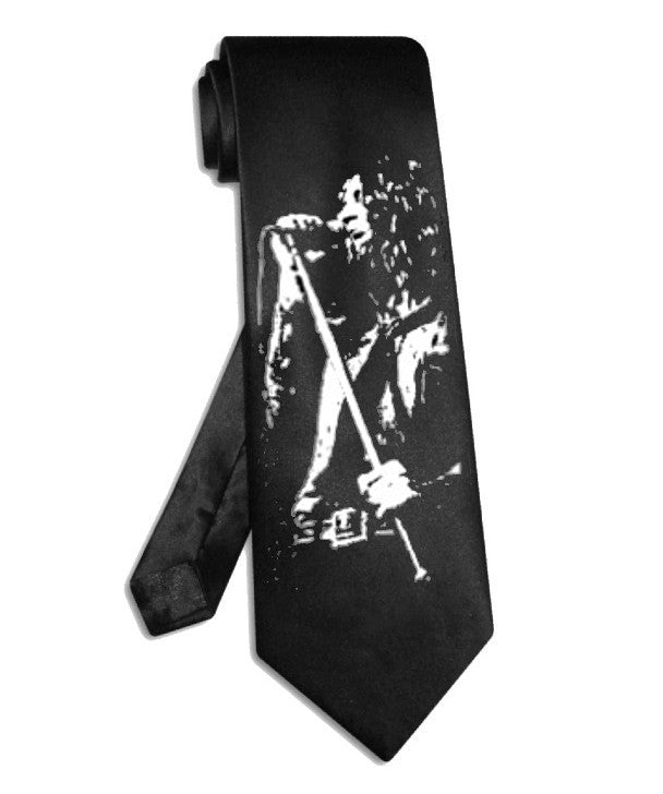 Deep Purple Ian Gillan necktie satin silk black tie