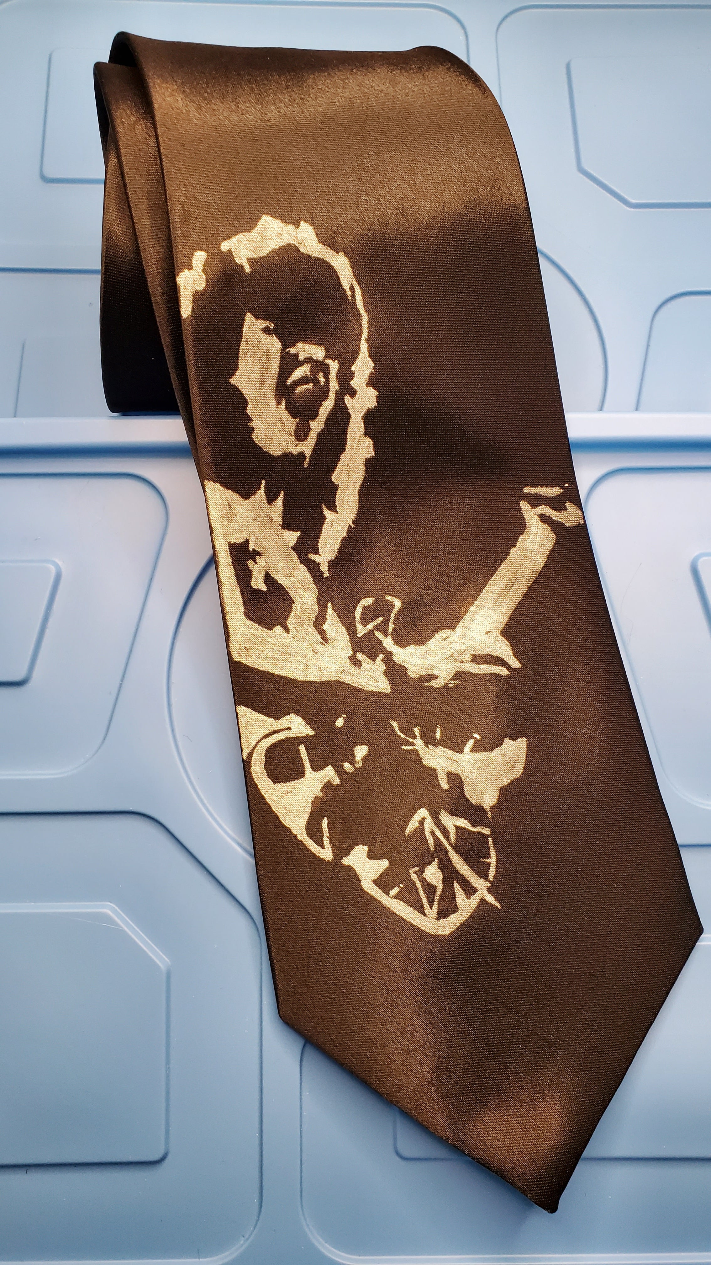 Eddie Van Halen necktie black satin silk tie