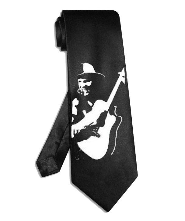 Garth Brooks tie black satin silk necktie