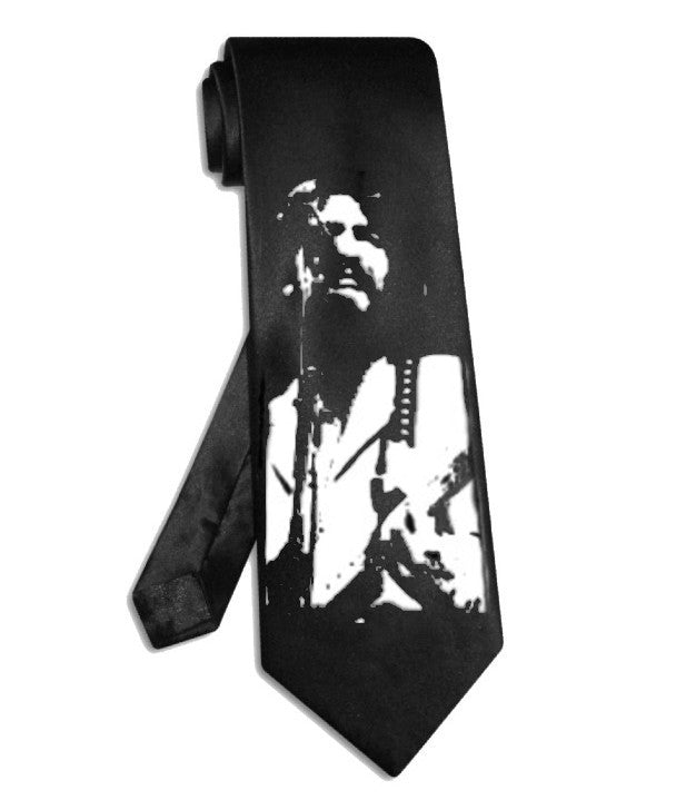 George Harrison Beatles tie black satin silk necktie