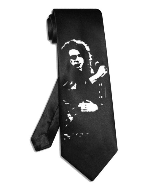 Inxs Michael Hutchence Krawatte aus schwarzem Satinseidenstoff