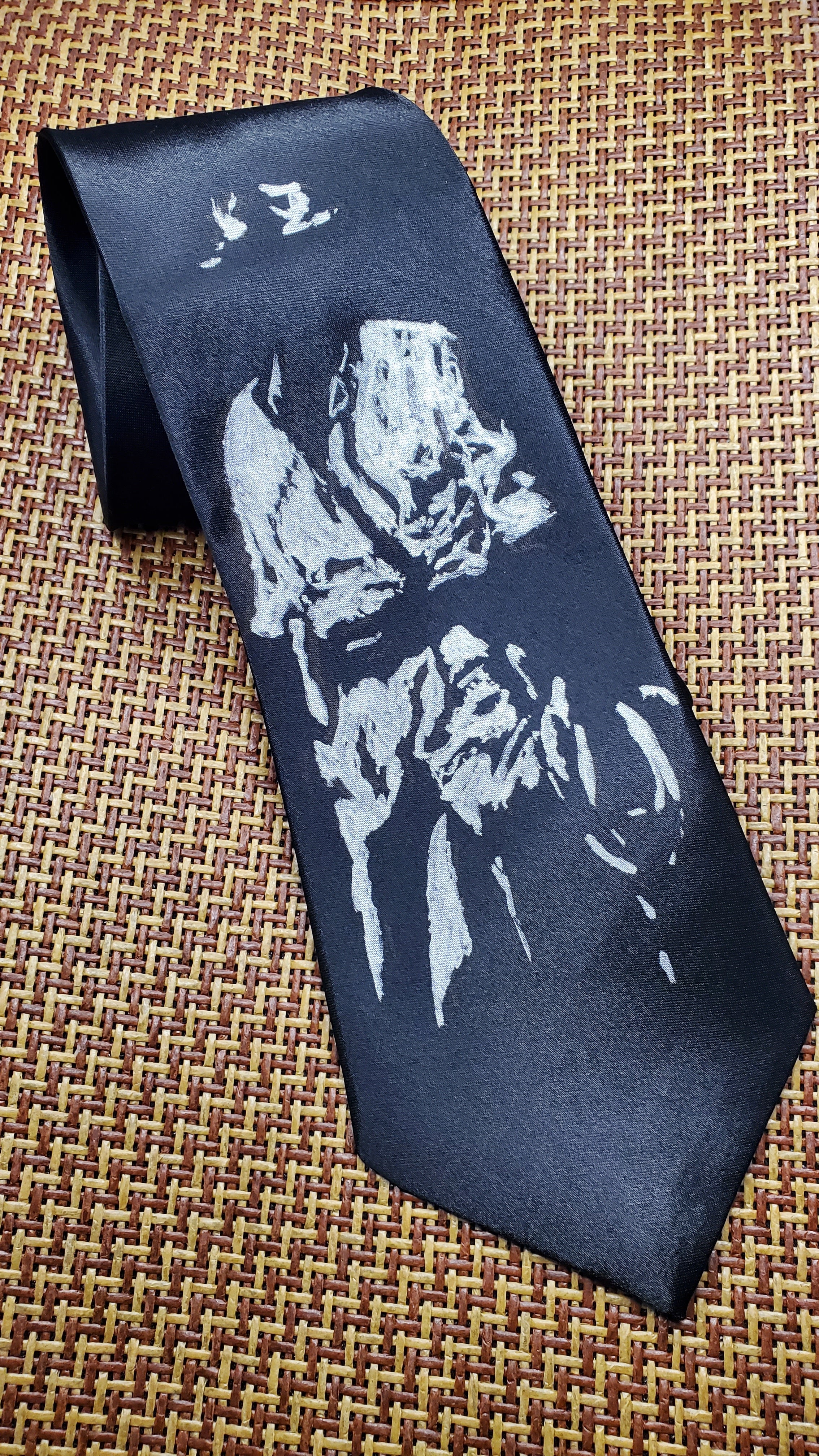 Indiana Jones Harrison Ford tie black satin silk necktie