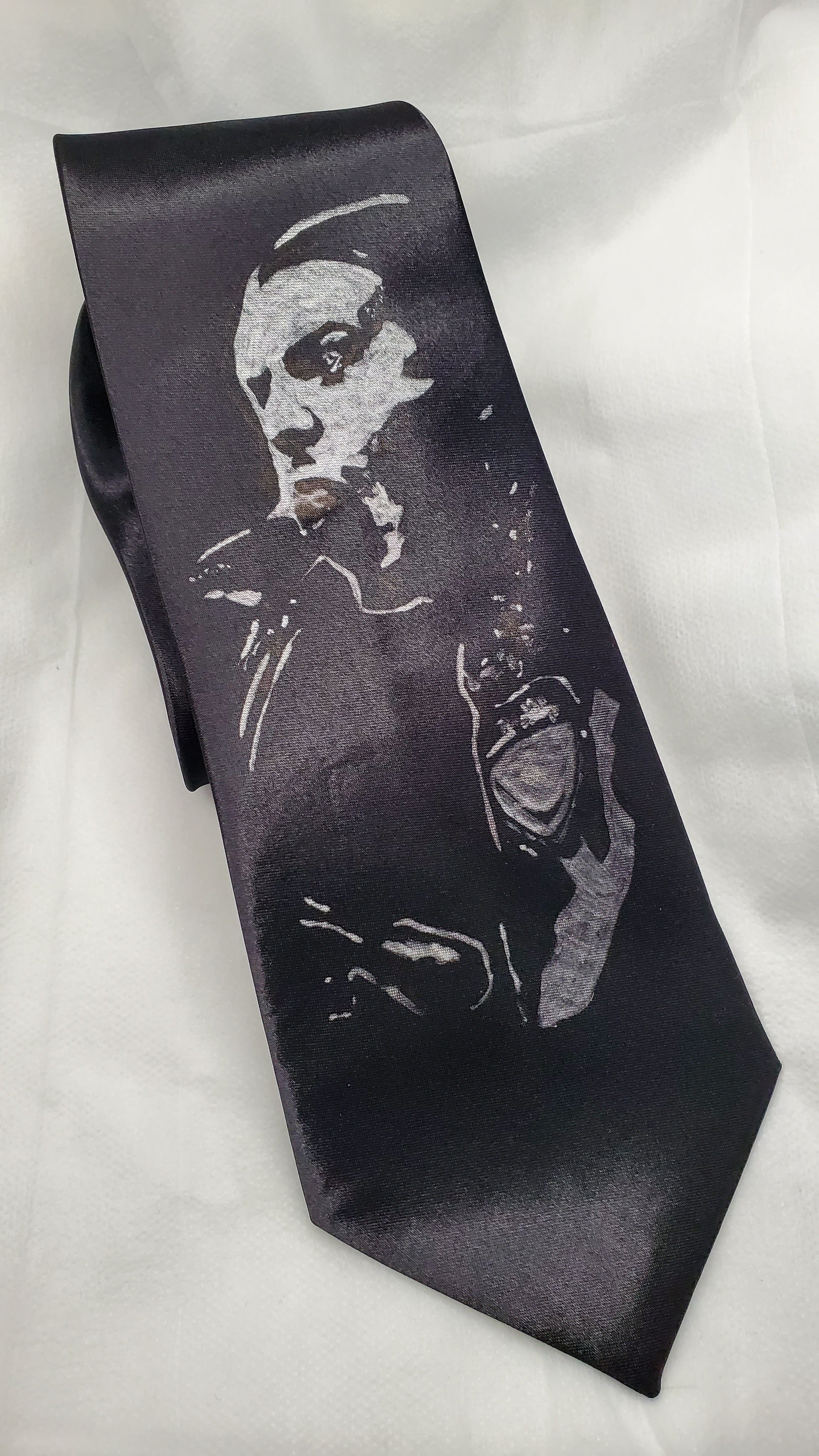 Faith No More Mike Patton tie black satin silk necktie