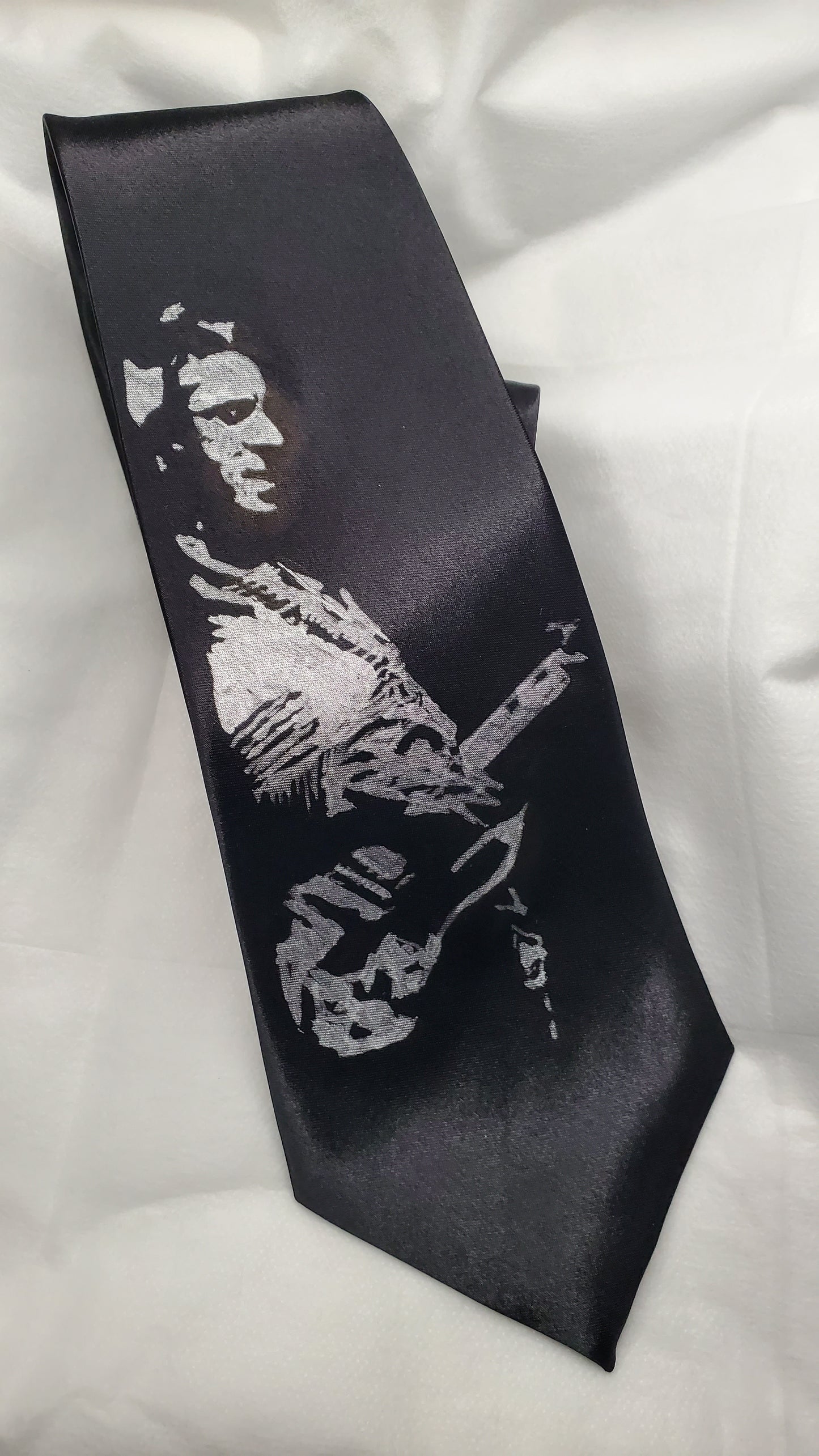 Jam Paul Weller Krawatte aus schwarzem Satinseide