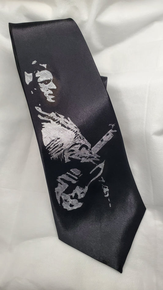 Jam Paul Weller Krawatte aus schwarzem Satinseide