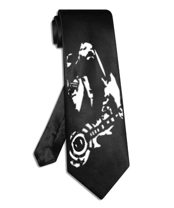 Black Label Society Zakk Wylde tie black satin silk necktie