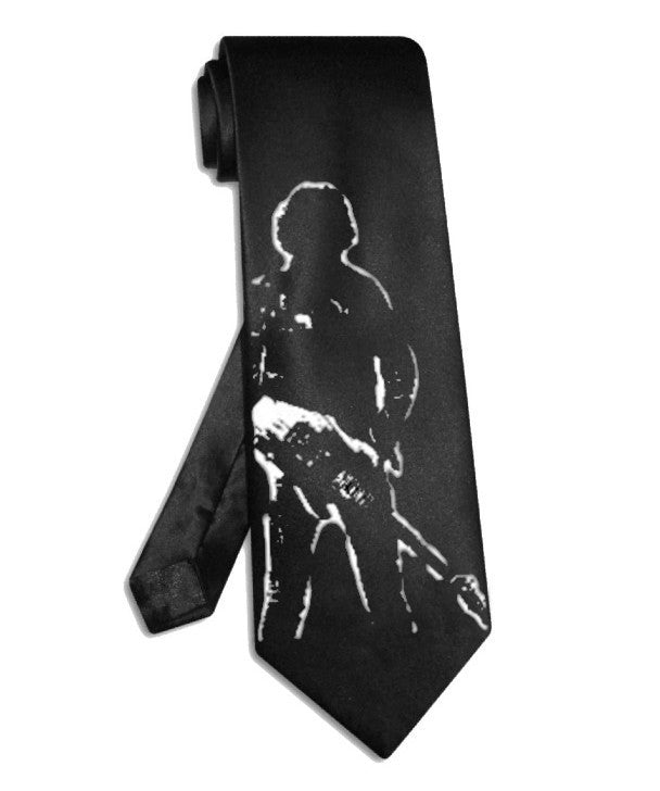 Bruce Springsteen necktie satin silk black tie
