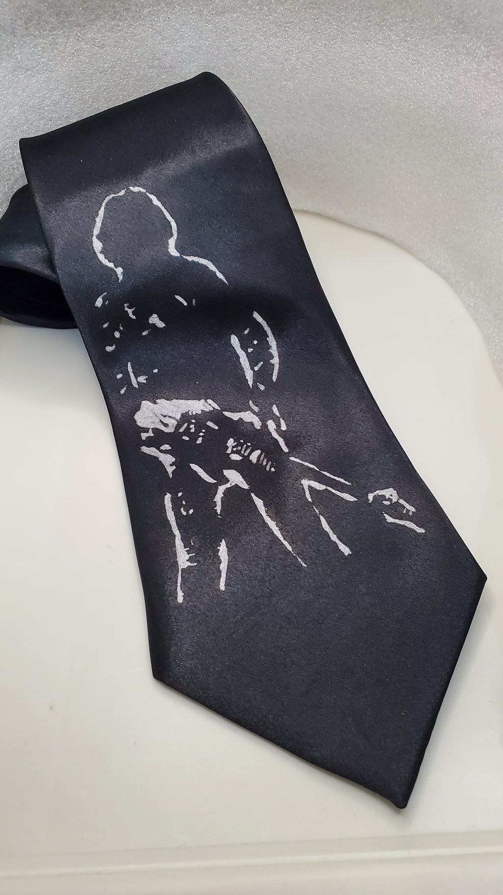 Bruce Springsteen necktie satin silk black tie