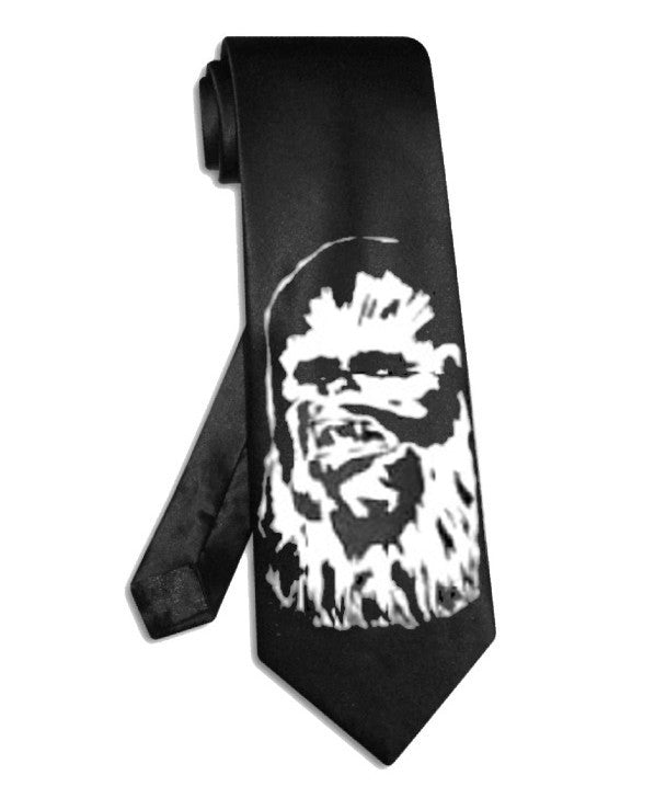 Star Wars Chewbacca tie black satin silk necktie