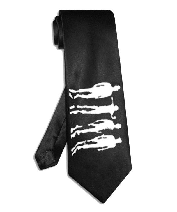 Cravate noire en satin de soie Xenomorph Alien