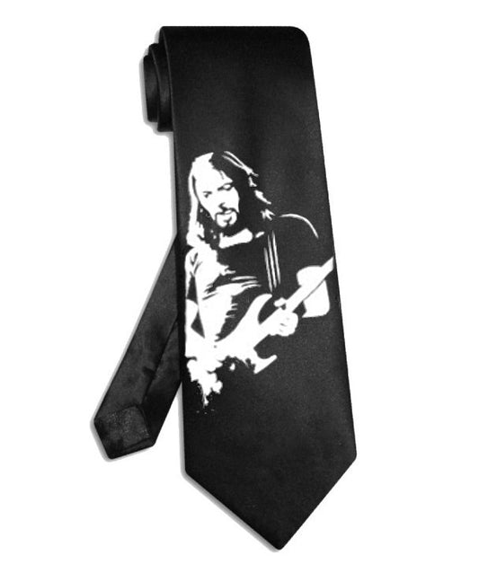 Pink Floyd David Gilmour Krawatte aus Satinseide, schwarz