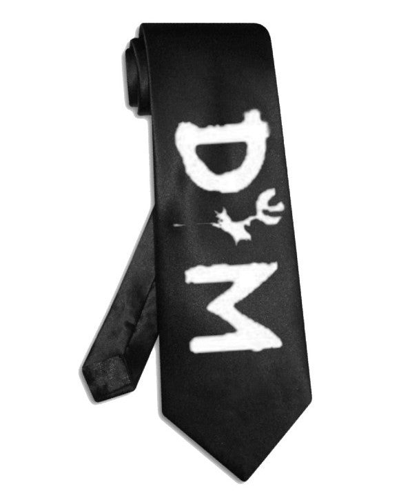 Depeche Mode DM rose necktie black satin silk tie