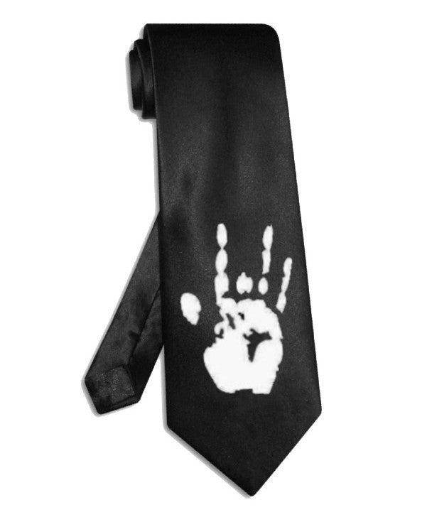 Grateful Dead Jerry Garcia palm tie black satin silk necktie