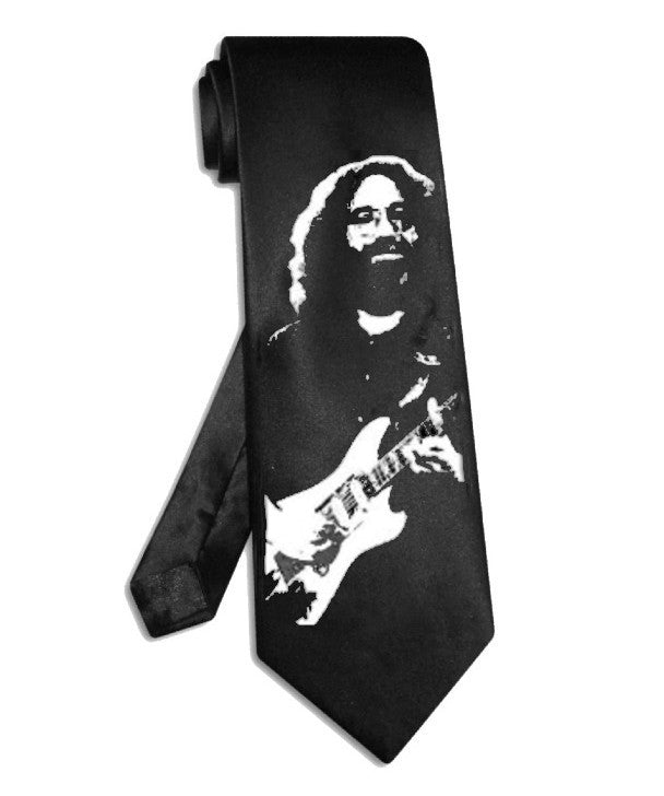 Grateful Dead Jerry Garcia Krawatte aus schwarzem Satin