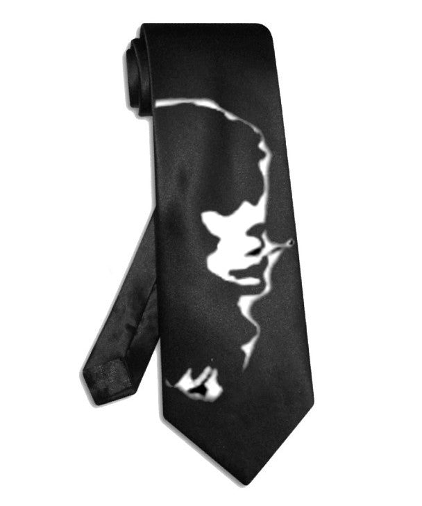 Keith Richards Rolling Stones tie black satin silk necktie