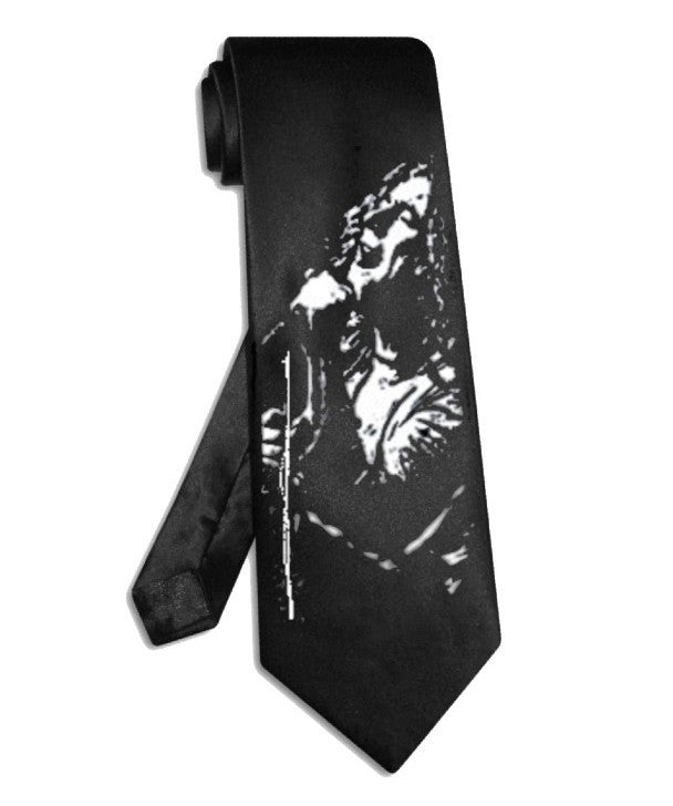 Led Zeppelin Robert Plant Krawatte aus schwarzem Satin