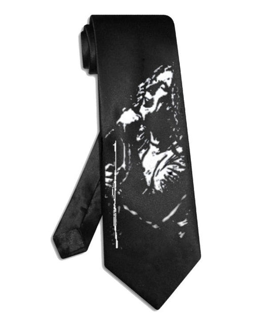 Led Zeppelin Robert Plant Krawatte aus schwarzem Satin