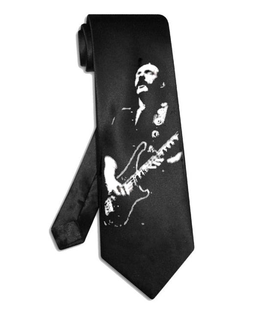 Motörhead Lemmy Krawatte aus schwarzem Satin