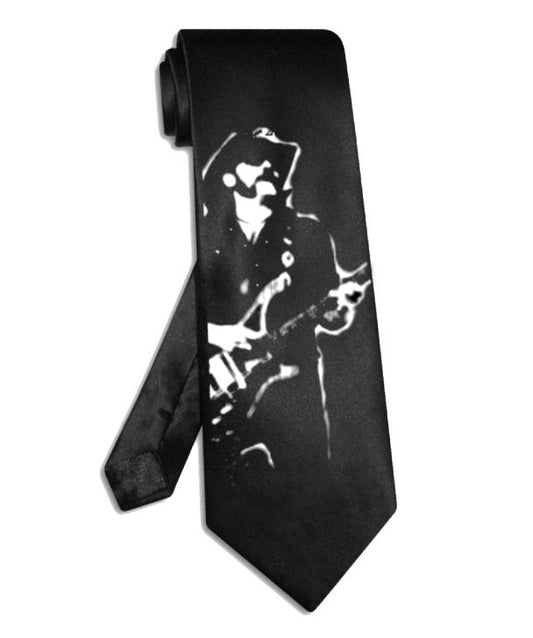Lemmy Motorhead Krawatte aus schwarzem Satin