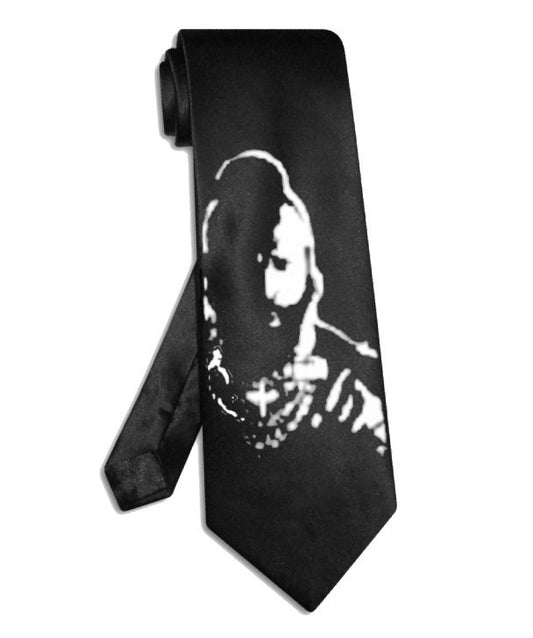 Cravate noire en satin de soie Xenomorph Alien