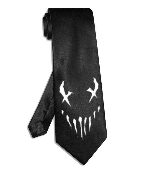 Mushroomhead skull tie black satin silk necktie