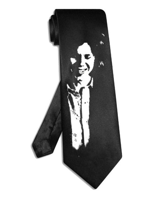 Nick Drake tie black satin silk necktie