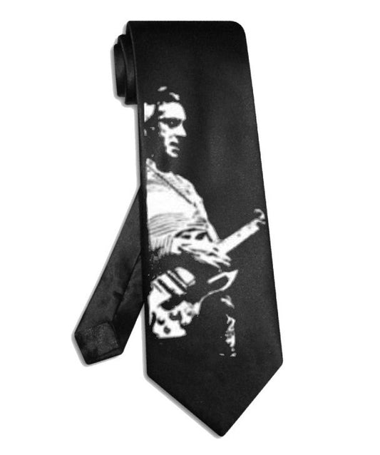 Jam Paul Weller Krawatte aus schwarzem Satinseide