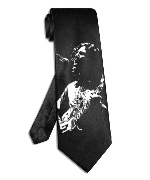 Peter Green necktie black satin silk tie