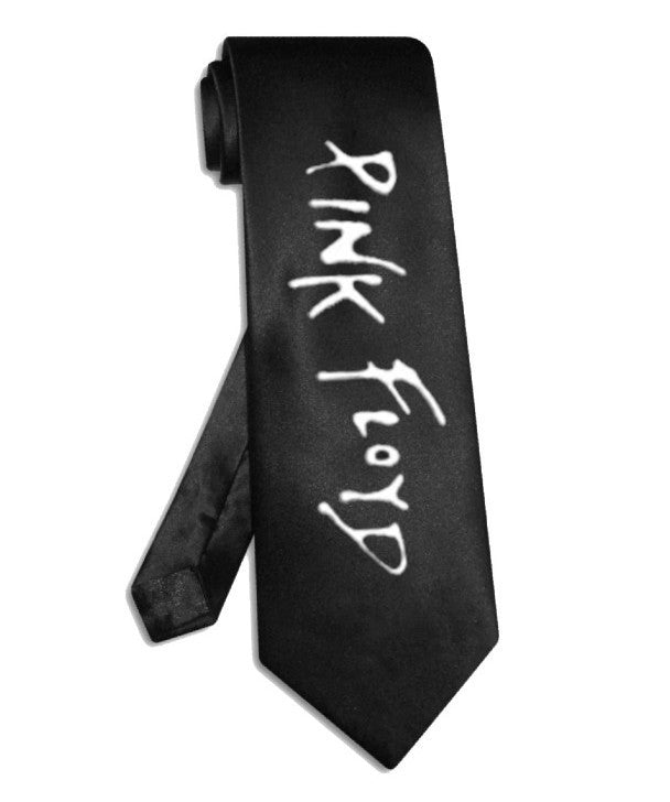 Pink Floyd tie black satin silk necktie