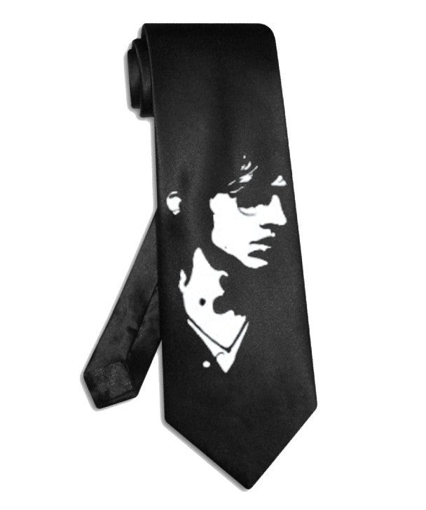 Richard Ashcroft tie black satin silk necktie