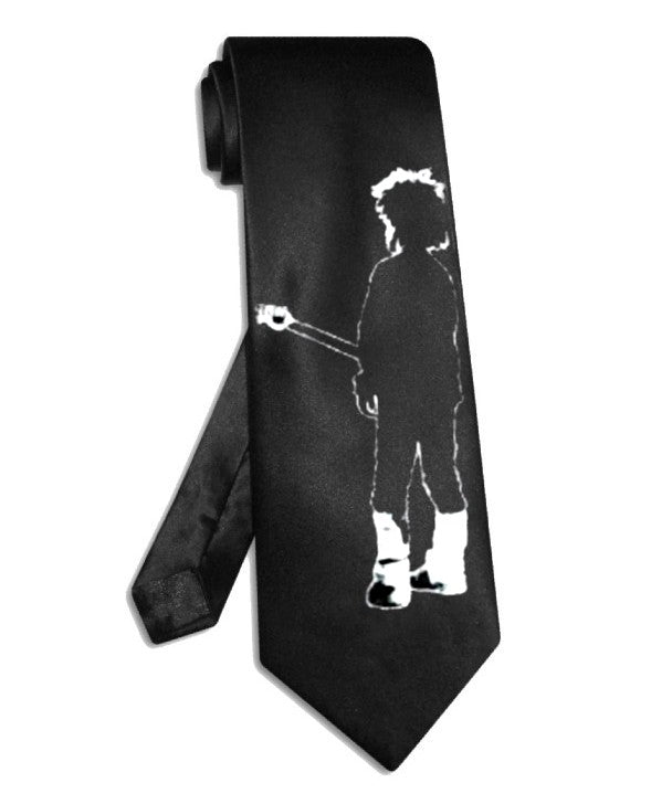 The Cure Robert Smith tie black satin silk necktie