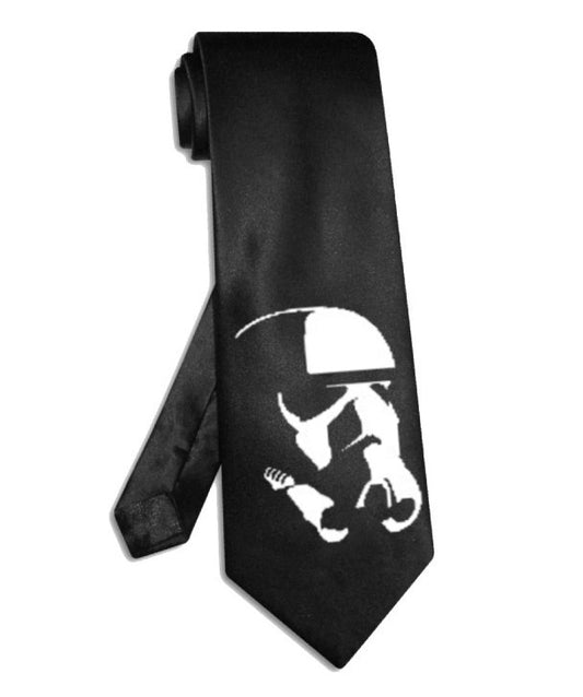 Star Wars Stormtrooper Helm Krawatte aus schwarzem Satin