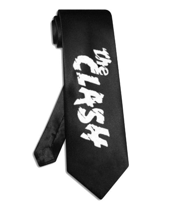 The Clash tie black satin silk necktie