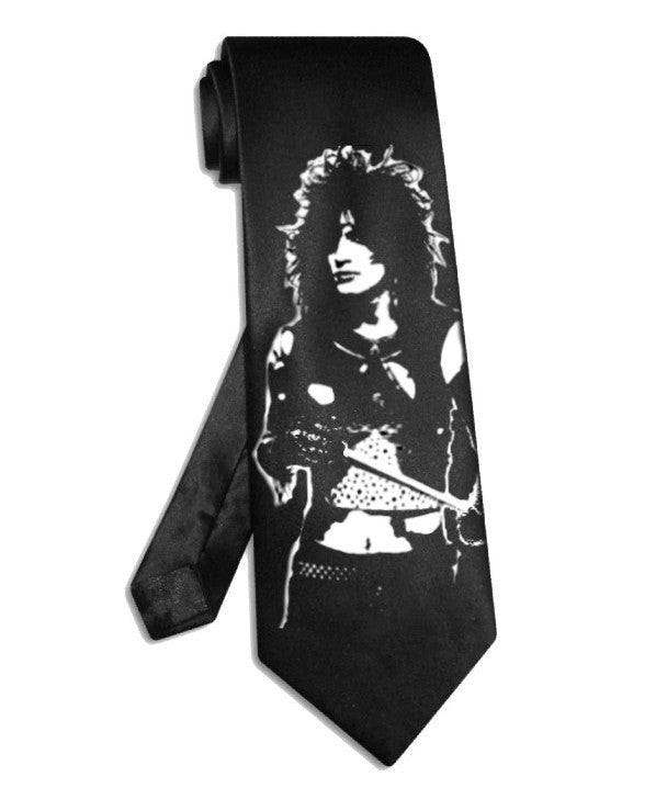 Tommy Lee Mötley Crüe tie black satin silk Motley Crue necktie