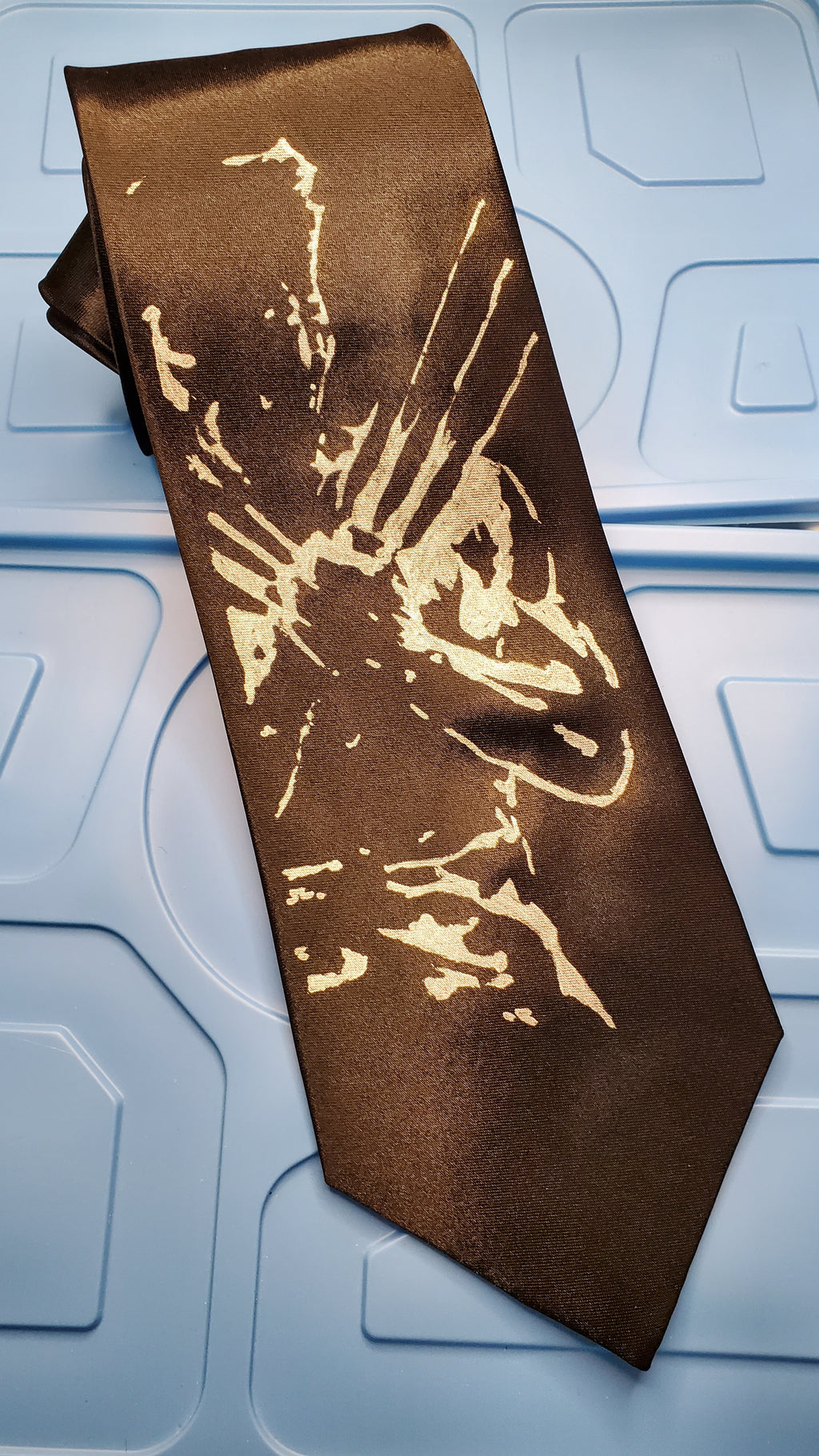 Wolverine tie black satin silk avenger superhero necktie